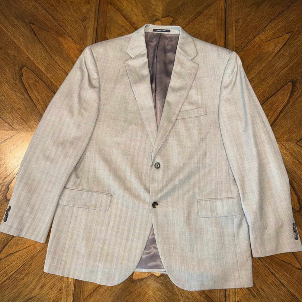 Daniel Cremieux Men's Gray Herringbone Blazer 43R Loro Piana, Sport Coat, Casual